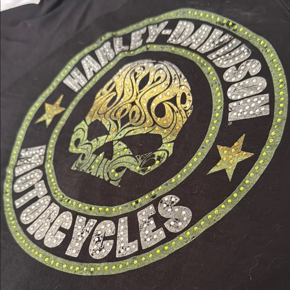 Harley-Davidson Black Lace-Up Blouse - Picture 6 of 6